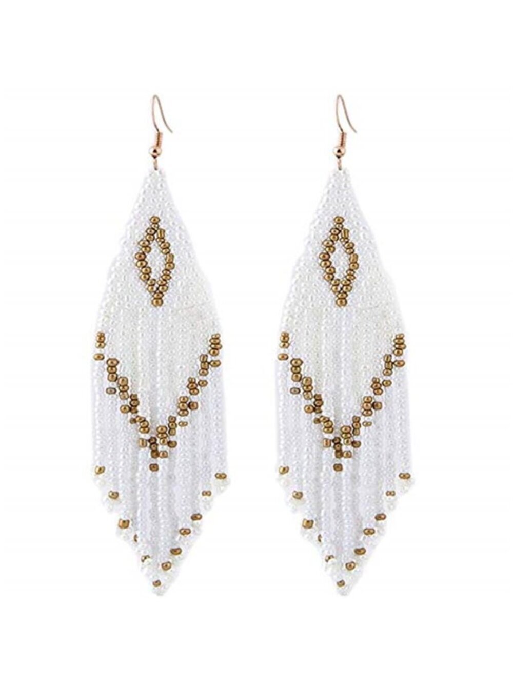 Long Dangle Beaded Earrings Women's